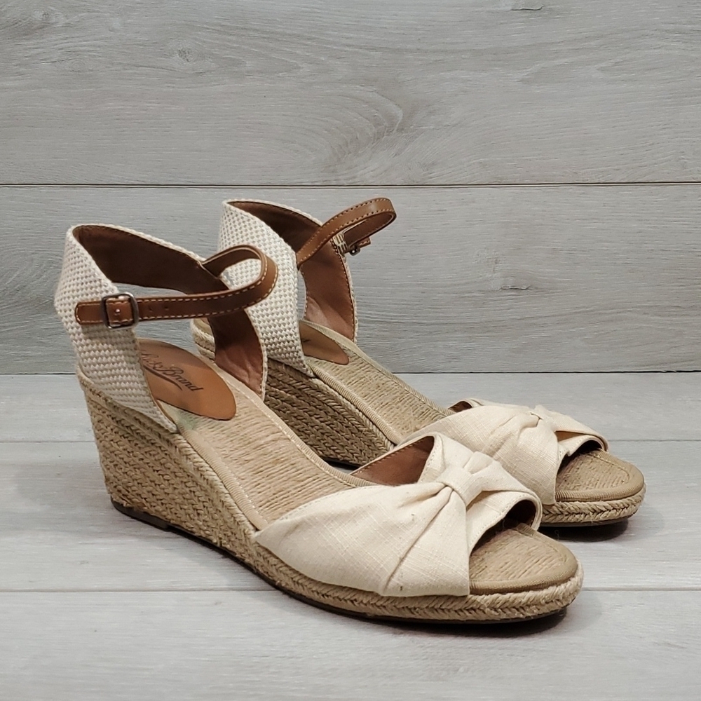 Lucky Brand Womens Kavala Espadrille Wedge Ankle Strap Sandals shoes sz 10B - Picture 2 of 13